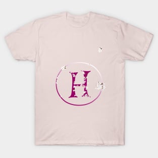 Monogram fairy flowers, letter H T-Shirt
